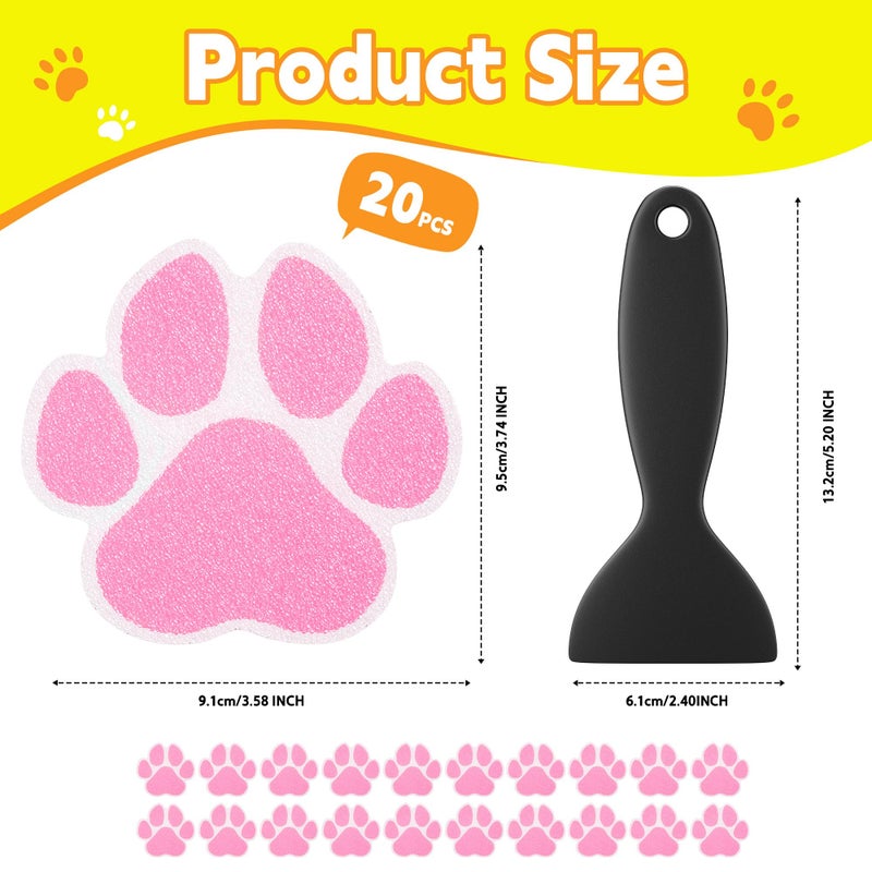 Secopad Non-Slip Bathtub Stickers  20 PCS Large Safety Bathroom Tubs Showers Treads Adhesive Decals with Scraper (Pink) - Image 5
